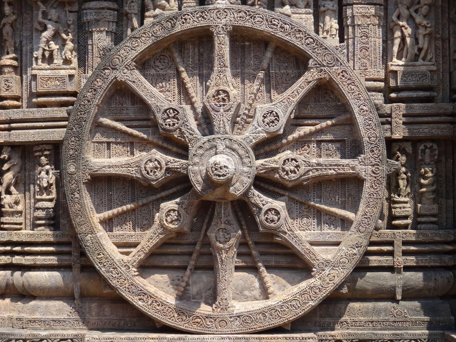 A chariot wheel at Konark
