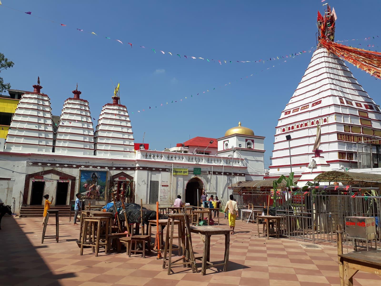 The shikharas of Basukinath Dham